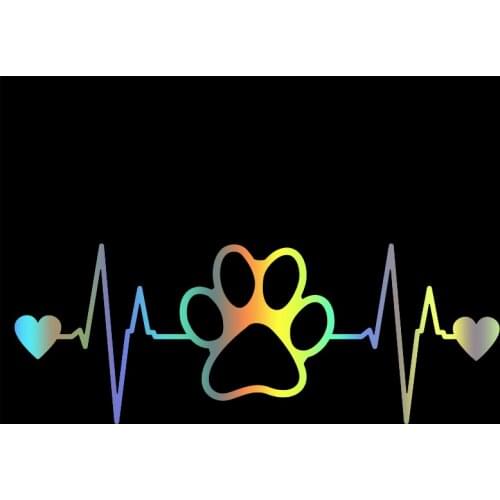 S51090 Various Sizes/Colors Car Stickers Vinyl Decal Dog Paw Heartbeat Motorcycle Decorative Accessories Waterproof