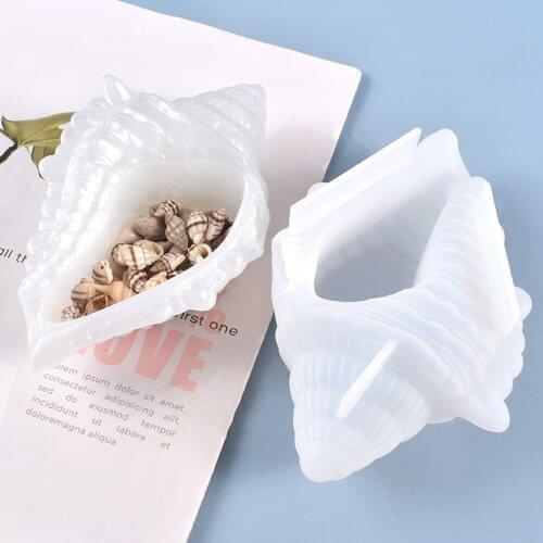 Silicone Resin Mold DIY Epoxy Conch Storage Box Transparent DIY Crafts Container Silicone Epoxy Mold