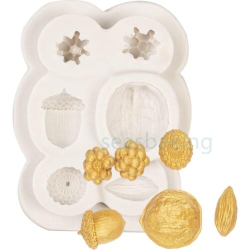 Pine Cones Walnuts Nuts Shape Sugarcraft Silicone Mold Fondant Mold Cake Decorating Tools Chocolate Pinecone