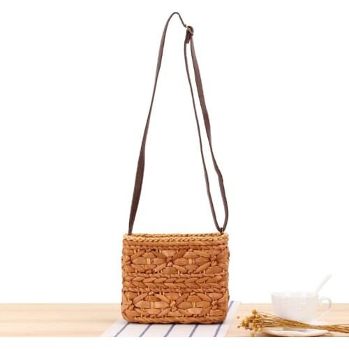 20x15CM Ins New Small Fresh Messenger Straw Bag Natural Hand-woven Bag Vacation Beach Casual Bag a7152
