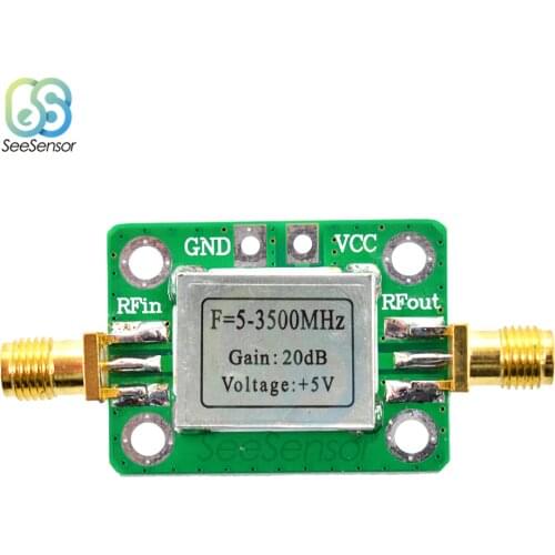LNA 5-3500MHz RF Low Noise Amplifier Gain 20dB Signal Receiver Board Wireless Communication Module With Shield Shell