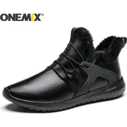 ONEMIX Winter Running Shoes for men Comfortable Mens Boots Warm Wool Sneakers Outdoor Unisex Athletic Sport Shoes men sneakers