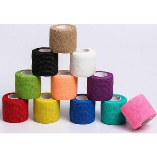 1 Pcs Self Adhesive Elastic Bandage 5cm*4.5m Colorful Sports Wrap Tape Finger Knee First Aid Kit Pet Tape Tattoo Accessories