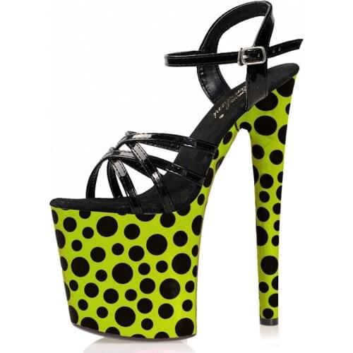 20CM Wave Point New Nightclub Platform Sandals Sexy Fetish Stripper Heels Open Toe Pole Dance Shoes Party High Model Women Dress