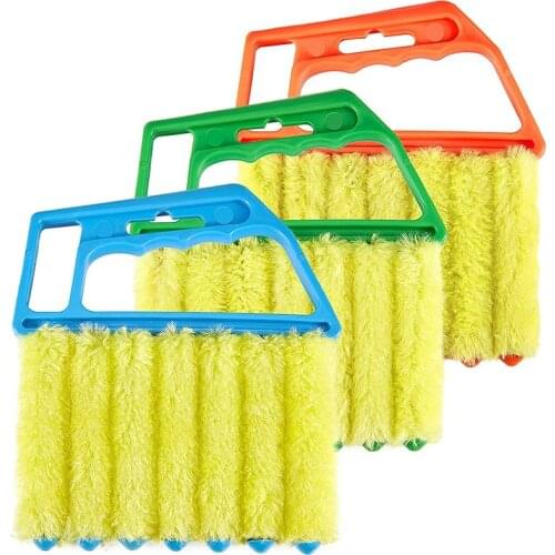 3 Pieces Window Venetian 7 Finger Dusting Cleaner Tool Hand-Held Window Shutters Mini Duster Brush Blind Dust Cleaner