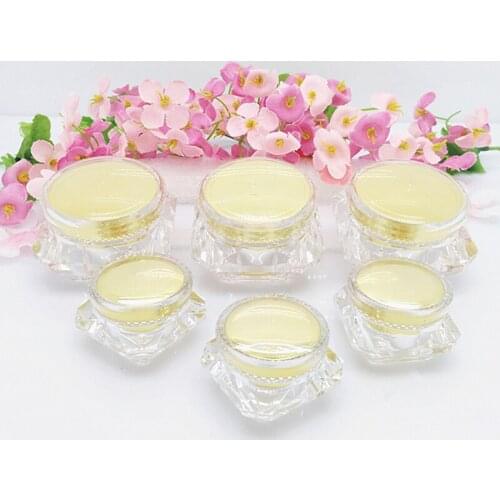 5g,10g,15g Acrylic Cream Jar,Gold with Diamond,Empty Cosmetic Packing Container Sample Tins F018