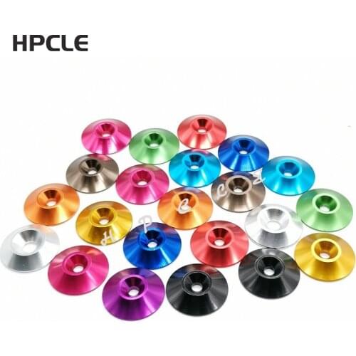 5pcs/Set M4*18*3.5 4mm Aluminum Alloy Countersunk Conical Grommet Gasket Washer Spacer Anodize Multi-color