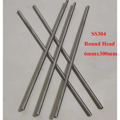 5 pieces, 6mm*300mm Grade A Quality SS304 One End Round head Closed Stainless Steel Thermowell Thermocouple Protection pipe