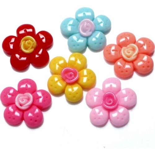 50Pcs Mixed Resin Rose Flowers Decoration Crafts Beads Flatback Cabochon Scrapbooking DIY Embellishments Kawaii Diy Accessories