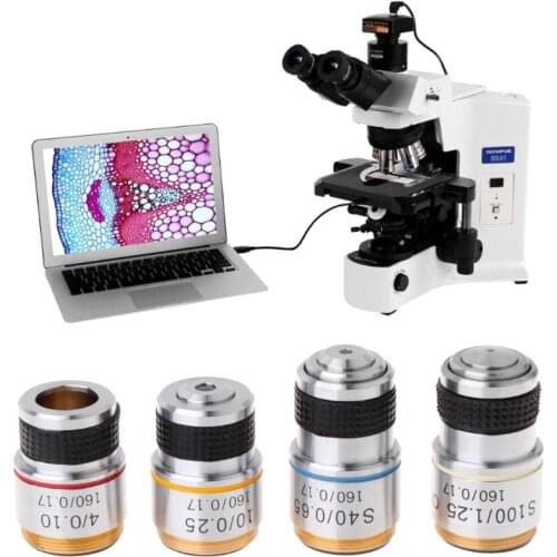 4X 10X 40X 100X Achromatic Objective Lens for Biological Microscope 185 LS'D Tool