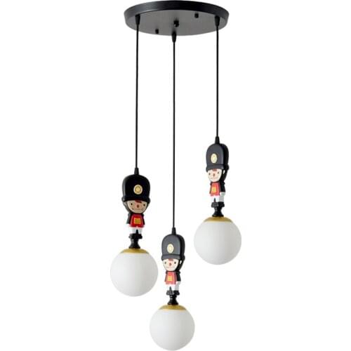 American Cartoon Soldier Pendant Lights Childrens Room Boys Bedroom Dining Room Lamps Theme Homestay Hanging Lights Fixtures