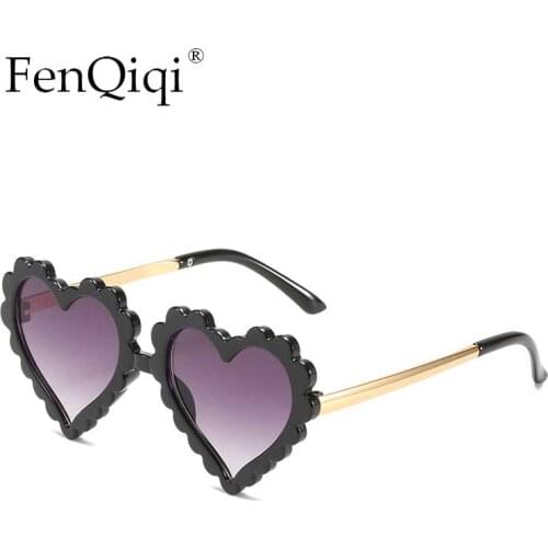 Kids Heart Flowers Sunglasses Heart Cute Eye Wear Fashion Children Classic Metal Cartoon Sun Glasses Beach EyeGlasses Accessorie