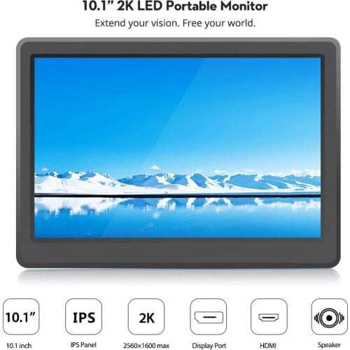 Elecrow 10.1 inch Monitor 2560*1600P LED Portable Computer Monitor HD LCD Display IPS 2K Screen Raspberry Pi Display