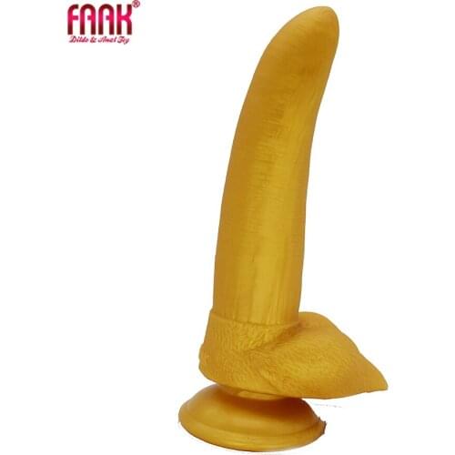 FAAK kangaroo golden penis silicone deer dildo with suction cup sex toys for women female masturbator gay lesbian Adult games