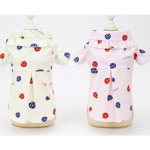 Mushroom cotton dog clothes for small dogs chihuahua dog hawaiian shirt simple clothes dog hawaiian shirt dog shirt cheap