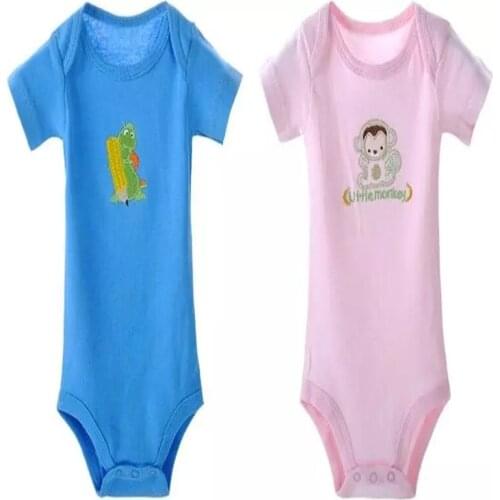 Cotton dress package fart with short sleeves The baby cotton jumpsuits triangle baby climb clothes 0 to 24 months 5pcs