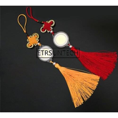 100pcs Chinese Knot Tassel Coin Holder Capsule With Pad Ring Coin Collectin Home Car Hanging Ornament Decor Gift