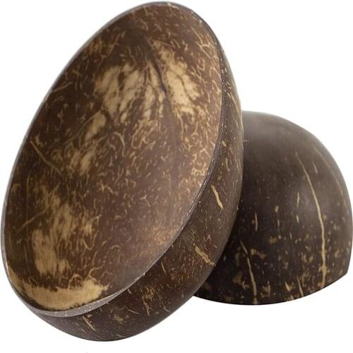 Coconut Shell Bowl Spoon Craft Fruit Salad Noodle Rice Food Container Decoration Reusable Storage Handicraft Decoration