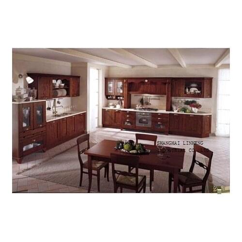 Modular solid wood kitchen cabinets(LH-SW034)