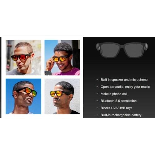 Intelligent Hands-free Call Bluetooth Wireless Sunglasses Anti-Blue Light Glasses Stereo Headphones Music Headset Eyeglasses