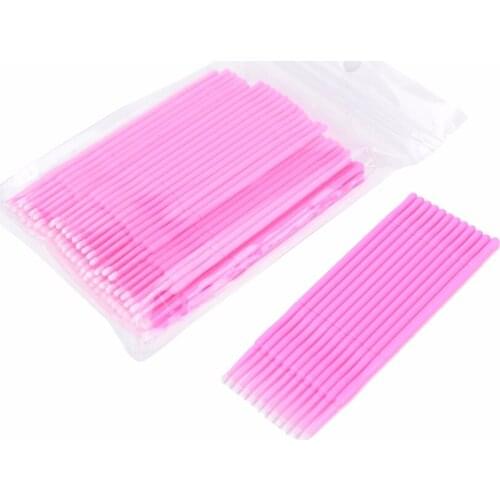 100pcs/lot Durable Micro Disposable Eyelash Extension Individual Applicators Mascara Brush For Women Eyelash Glue Cleaning Stick