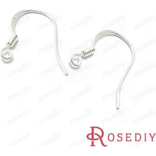 Wholesale 15mm Copper-Nickel Alloy mix Sterling Silver color Non-allergenic Earring Hook Diy Jewelry Findings 10 Pair(JM4786)
