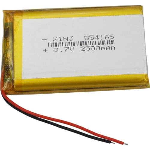 XINJ 3.7V 2500mAh Li lithium polymer battery Lipo li ion cell Li ion li po cell 854165 For E-book PAD MID Portable DVD Tablet PC