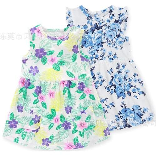 Clearance Sale Floral Kids Girls Dresses Summer Cotton Childrens Clothing Short Sleeve Princess Clothes Girl Dress