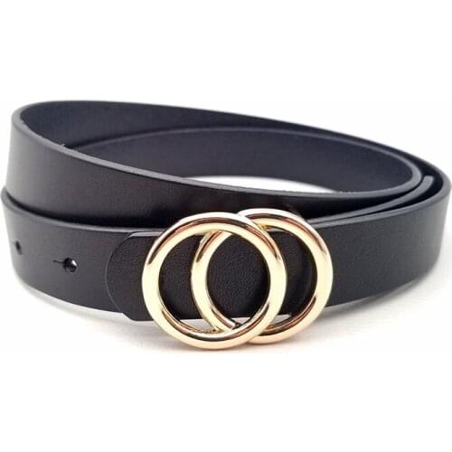 New Korean version of the leather smooth buckle ladies belt first layer cowhide buckle decorative vegetable tanned leather belt