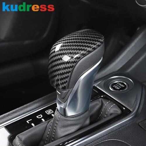 For Nissan Sentra Bluebird Sylphy Almera 2020 2021 Carbon Fiber Interior Gear Shift Head Knob Frame Cover Trim Car Accessories
