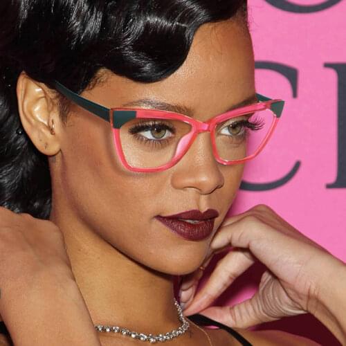 Fashion Eyeglasses Frames Women Trendy Cat Eye Clear Glasses Women TR90 Vintage Transparent Spectacles Eyewear Frame