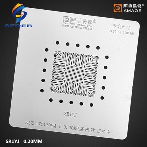 AMAOE BGA Stencil Reballing SR1YJ For Notebook IC Pins Soldering Tin Plant Net Heating Template Anti Drum-up 0.20MM Thickness