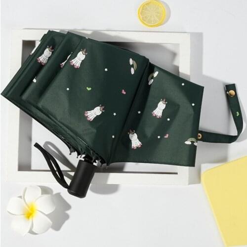 Tri-Fold Automatic Ins Ultra-Fire Cartoon Unicorn Umbrella Rain Or Shine Dual-Use Umbrellas Sun UV Umbrella