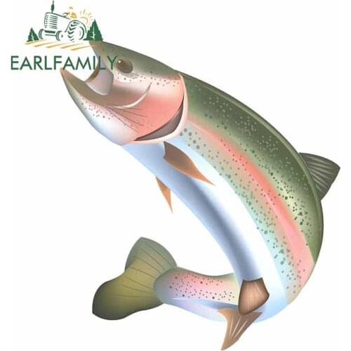 EARLFAMILY 13cm x 11.7cm For Salmon Waterproof Car Stickers Personality Decal Vinyl Material Car Door Protector Decoration