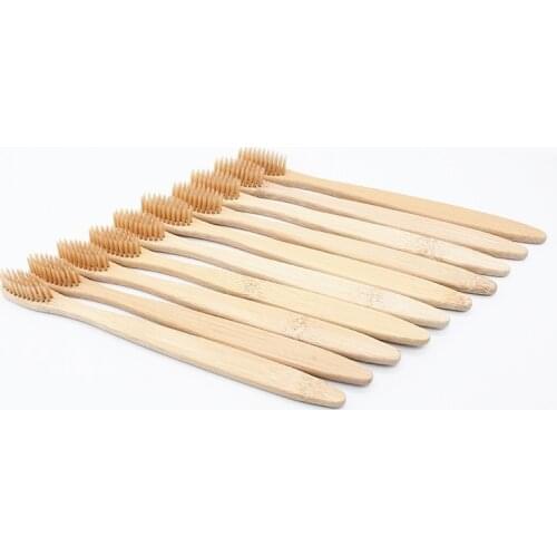 Wholesale 20PCS Environmentally Wood Toothbrush Bamboo ToothBrush Bamboo Fibre Wooden Handle Tooth brush teeth whitening
