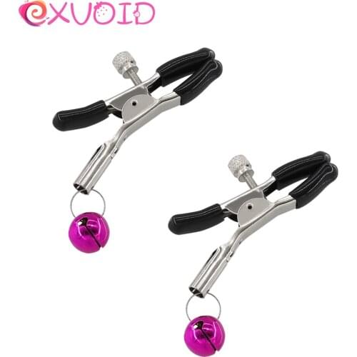 EXVOID Flirting Bell Nipple Clip Sex Toy for Women Fetish BDSM Bondage Breast Clamp Metal Clitoris Clip Slave Restraint 1 Pair