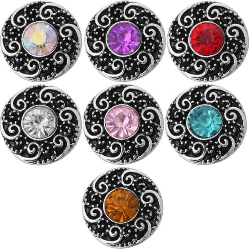 10pcs/lot New Snap Jewelry Vintage Flower 18mm Metal Snap Buttons DIY Accessories Fit for Snap Button Bracelet for Women