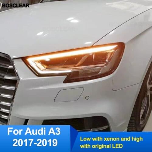 2PC Car Style LED headlights for Audi A3 2013-2019 for A3 head lamp LED DRL Lens Double Beam Bosclear H7 HID Xenon bi xenon lens