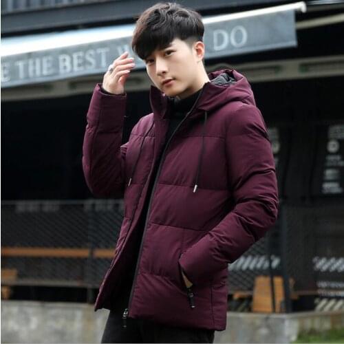 2020 Winter Casual Outwear Windbreaker Slim Fit Hooded Fashion Overcoats Plus Size Down Cotton Jacket