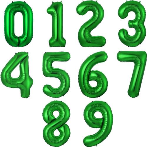 32 inch Digital Aluminum Foil Balloon Green Digital Balloon Children Adult Birthday Wedding Decoration Party Supplies