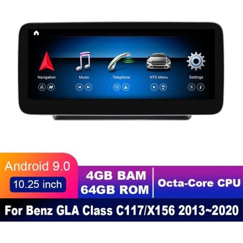 4G LTE 4GB+64GB Android display For Mercedes Benz GLA Class C117/X156 2013~2020 10.25" touch screen GPS Navigation car radio