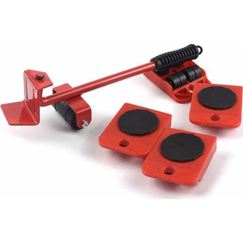 5Pcs Professional Furniture Transport Lifter Tool Set Heavy Stuffs Moving Hand Tools Set Wheel Bar Mover Device