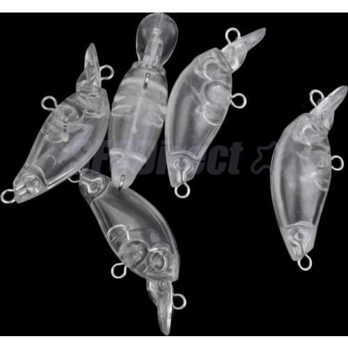 5pcs Unpainted Hard Fishing Lures Blank Crankbaits DIY Fishing Body 4.7cm