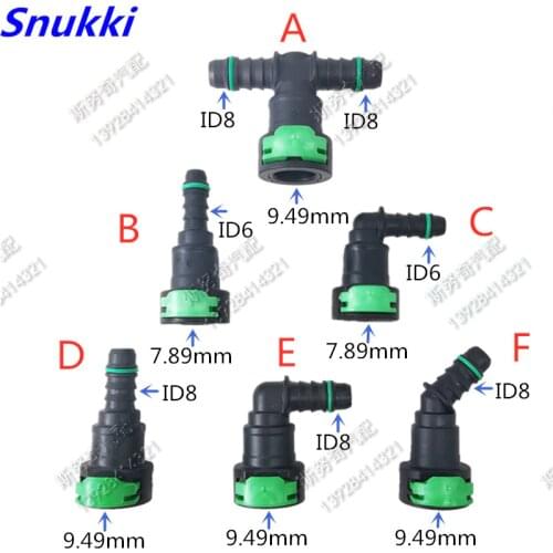 7.89 9.49 ID6 ID8 Fuel line quick connector plastic female fittings gasoline filter fuel filter for car 10pcs a lot