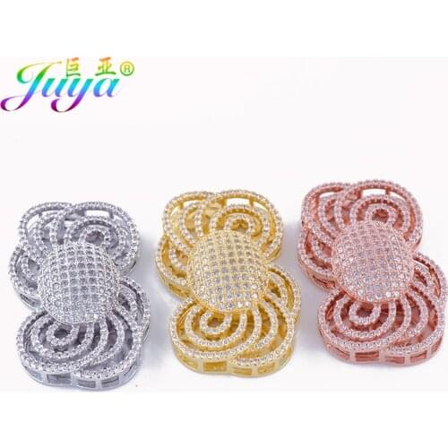 Micro Pave Zircon Hollow Flower Connectors Accessories For Women Pearls Necklace Bracelets DIY Making