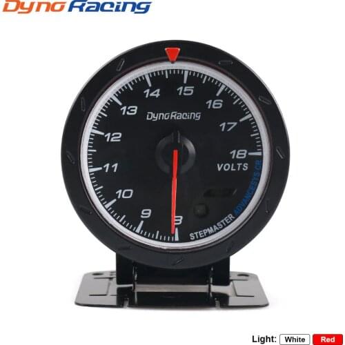 Dynoracing 60MM Car Voltmeter 8-18V Voltage Gauge Red & White Lighting Volt Gauge Car Meter For 12V Car BX101472