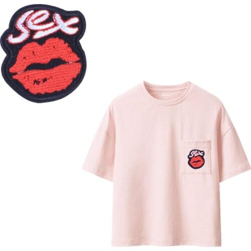 Flower girl lips Patches For Stripe Clothes Patch A-level Washable Iron On Applique DIY Clothing Sticker