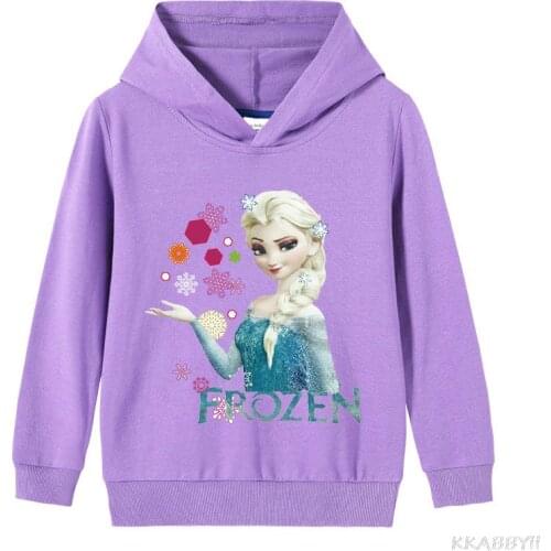 Disney Frozen Cartoon Childrens Hoodies Boy Girl Casual Sweatshirt Long-sleeved Pullover Shirt Kids Tops