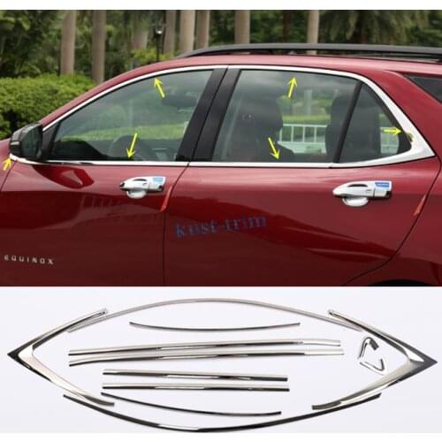 FOR Chevrolet Equinox 2018 2019 Stainless Steel Window Strip Cover Trim 12PCS