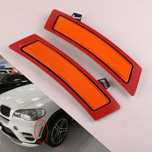 DWCX Pair Amber Front Bumper Reflector Side Marker Lights Fit for BMW E70 X5 20112012 2013 63147274433 BM1084103N